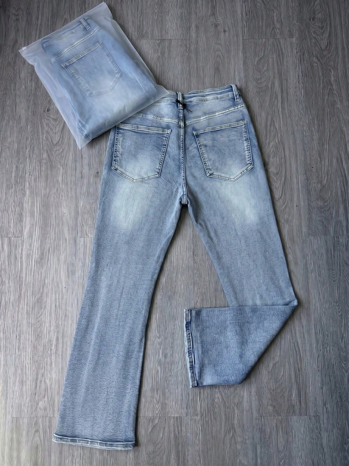 Men'S Denim Jeans Flared Leg Jeans, Slim Fit Distressed Flare Leg Jeans, Y2K Stacked Jeans, Seasonal Wear