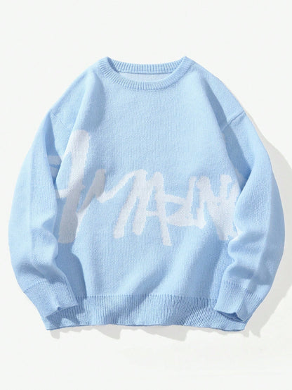 Manfinity Hypemode Men'S Casual College Style Crew Neck Long Sleeve Sweater, Fall/Winter