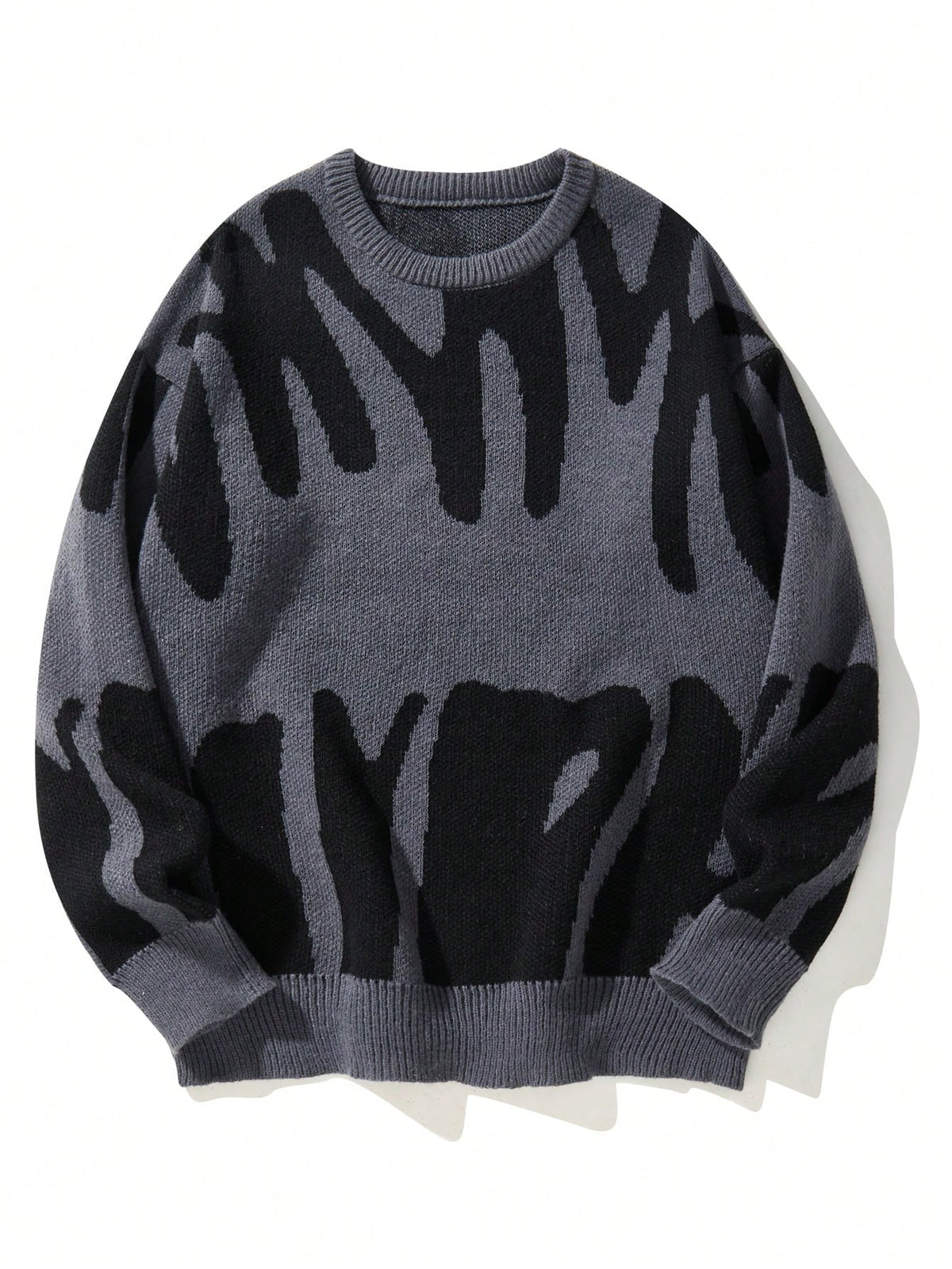 Manfinity Hypemode Men Graphic Pattern Sweater , Fall Winter, Long Sleeve Top