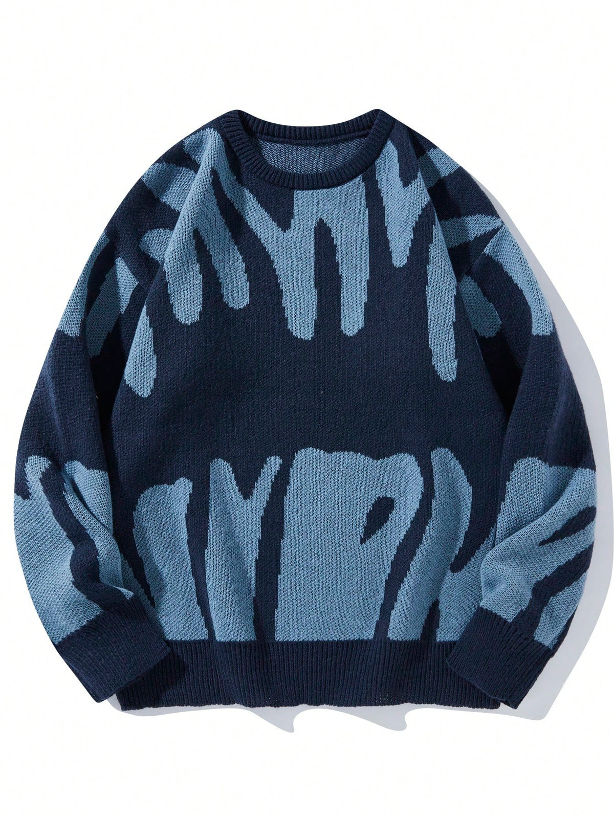 Manfinity Hypemode Men Graphic Pattern Sweater, Fall/Winter, Long Sleeve Top
