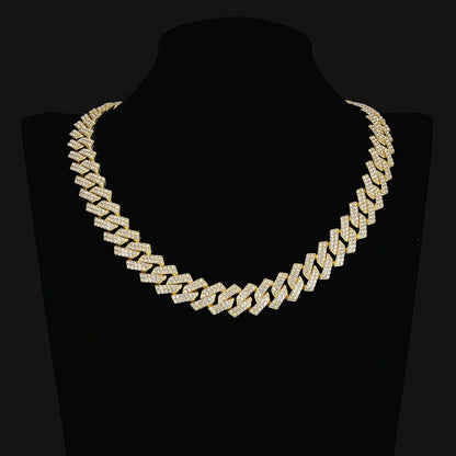 High Quality Geometric Cuban Link Necklace, Bling Hiphop Style Jewelry Gift