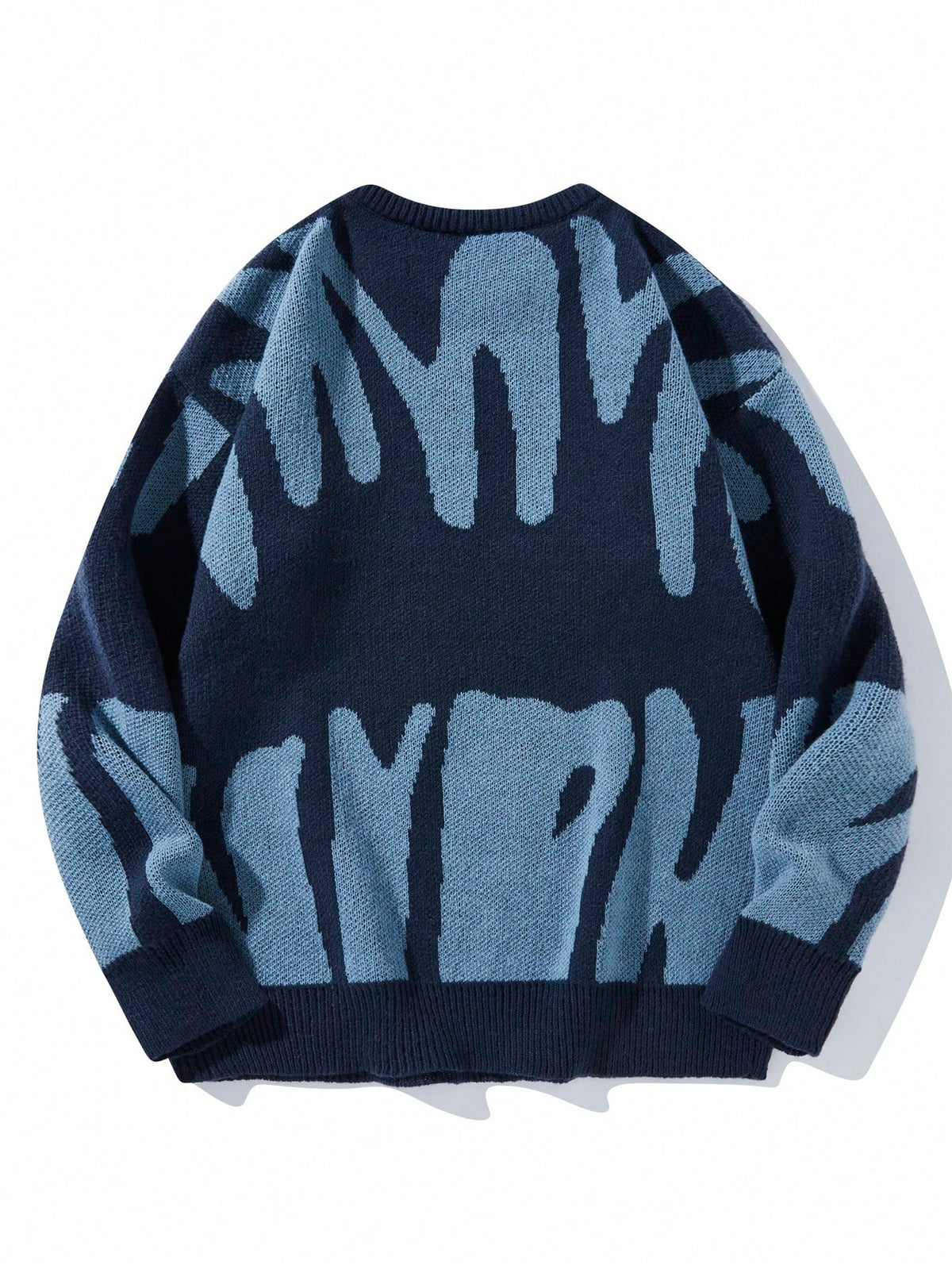 Manfinity Hypemode Men Graphic Pattern Sweater, Fall/Winter, Long Sleeve Top