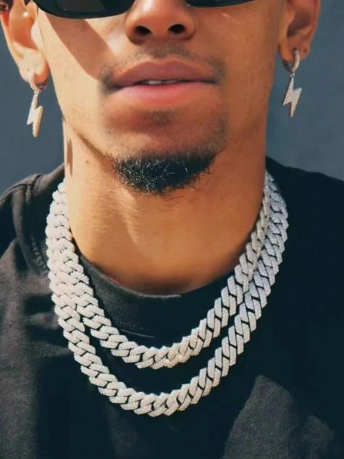 High Quality Geometric Cuban Link Necklace, Bling Hiphop Style Jewelry Gift