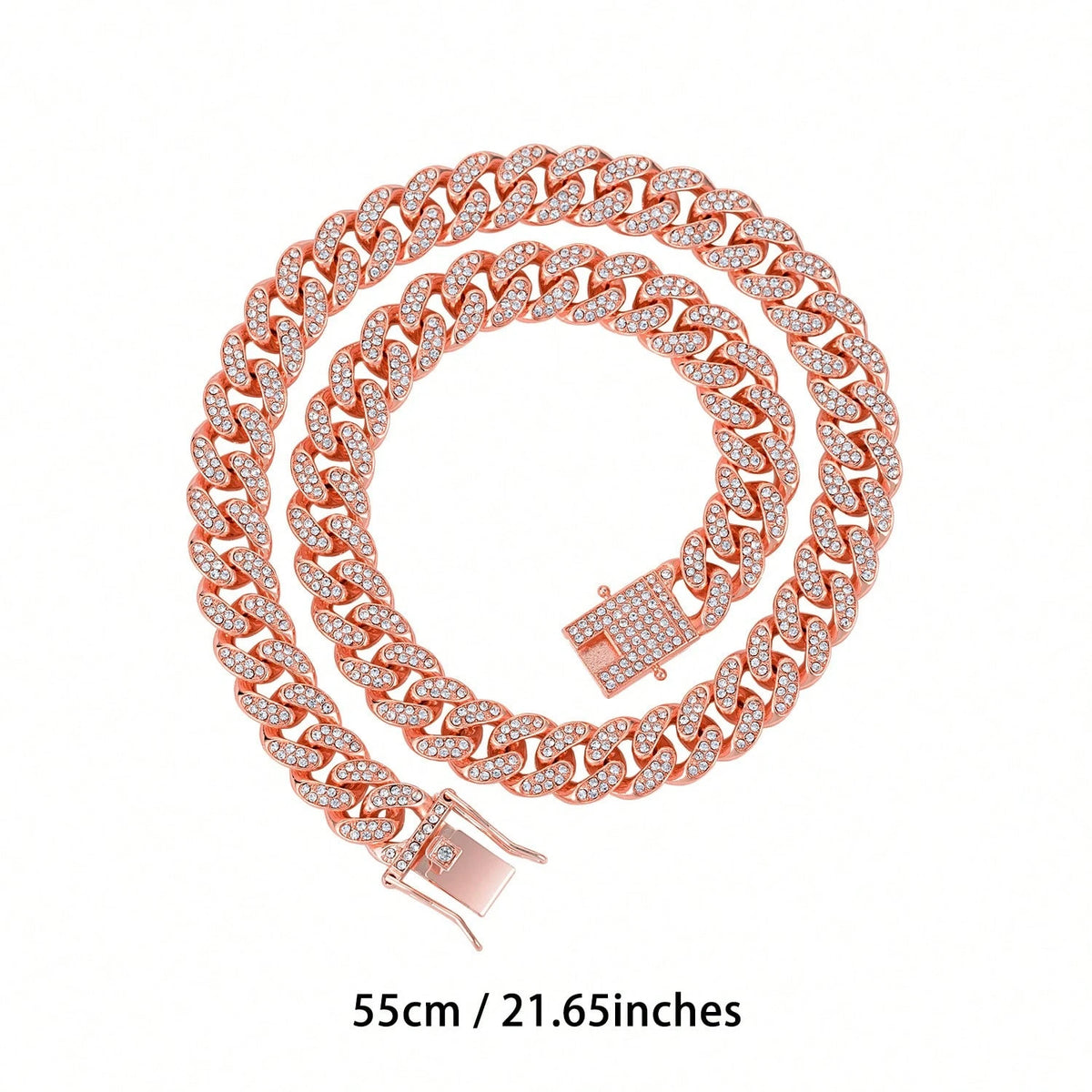 High Quality Geometric Cuban Link Necklace, Bling Hiphop Style Jewelry Gift
