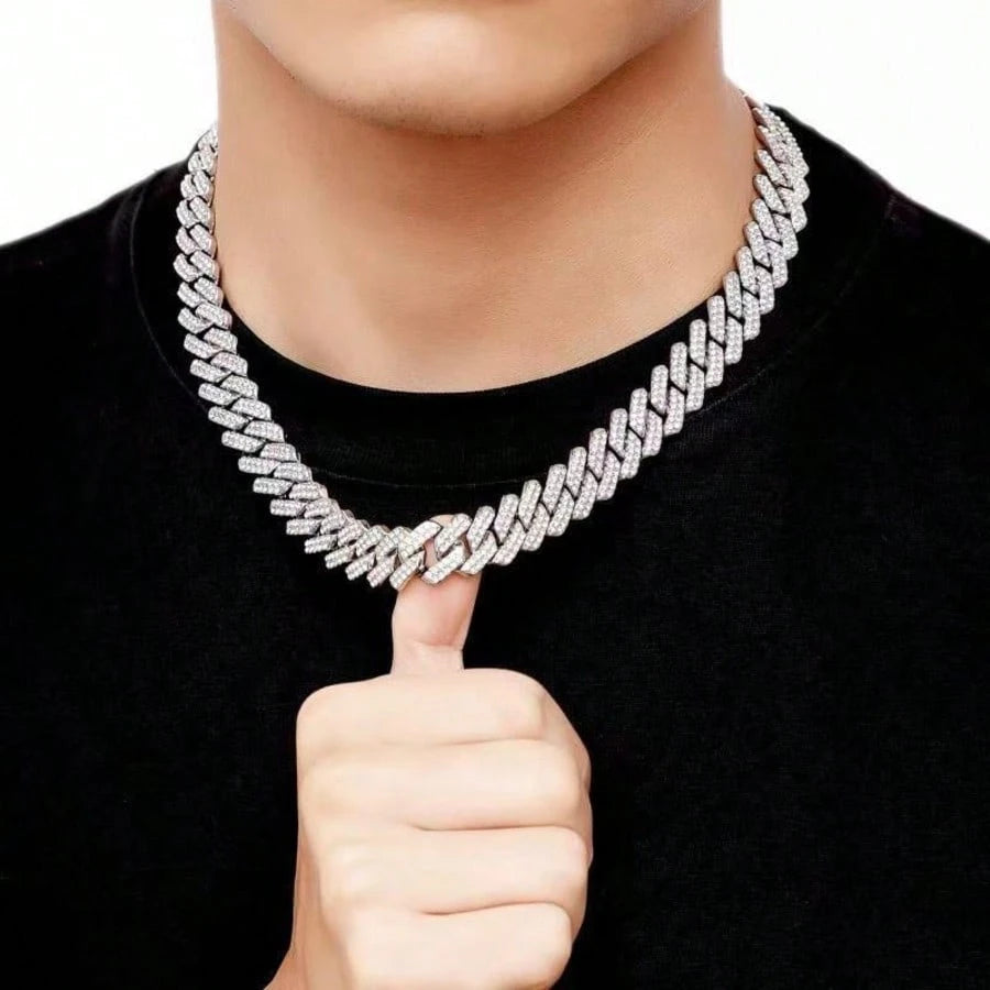 High Quality Geometric Cuban Link Necklace, Bling Hiphop Style Jewelry Gift