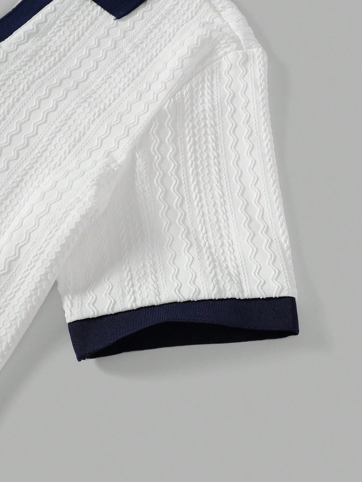 Men'S Contrast Color V-Neck Short Sleeve T-Shirt + Drawstring Elastic Waist Shorts 2Pcs/Set