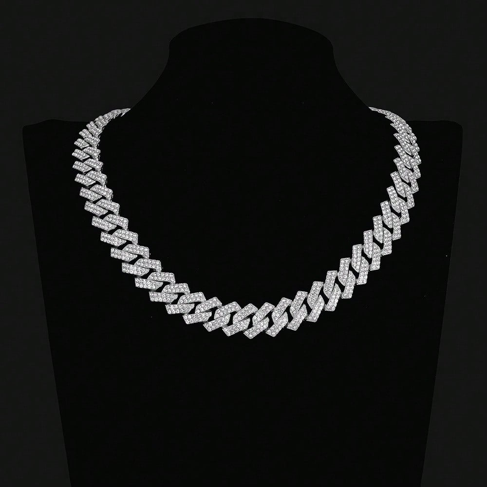 High Quality Geometric Cuban Link Necklace, Bling Hiphop Style Jewelry Gift
