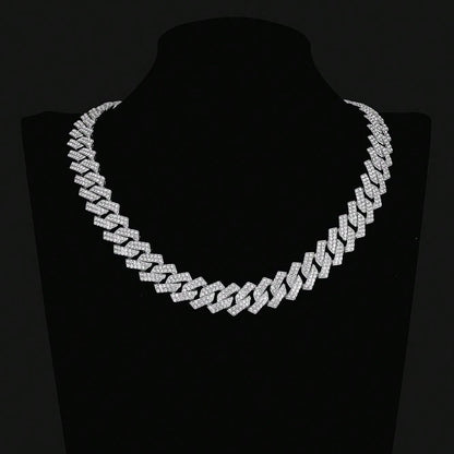 High Quality Geometric Cuban Link Necklace, Bling Hiphop Style Jewelry Gift